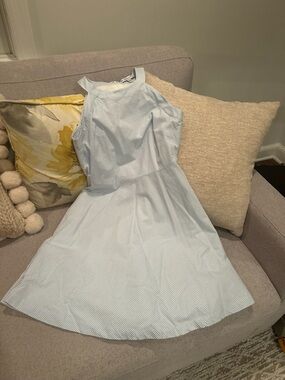 Southern Tide Light Blue Seersucker a-line Dress